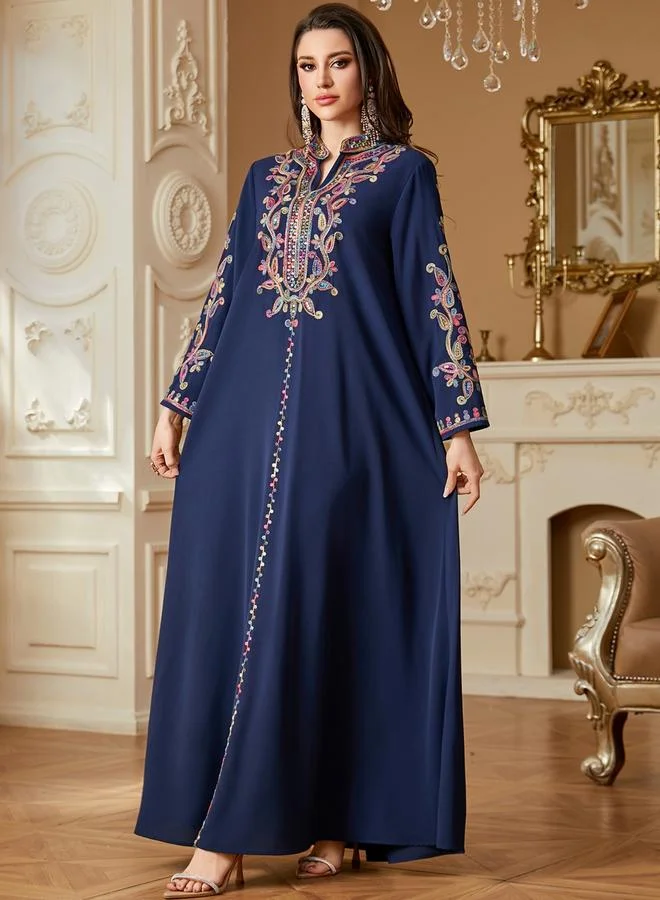 تايك تو جلابية مطرزة بتفاصيل رقعة ترتر